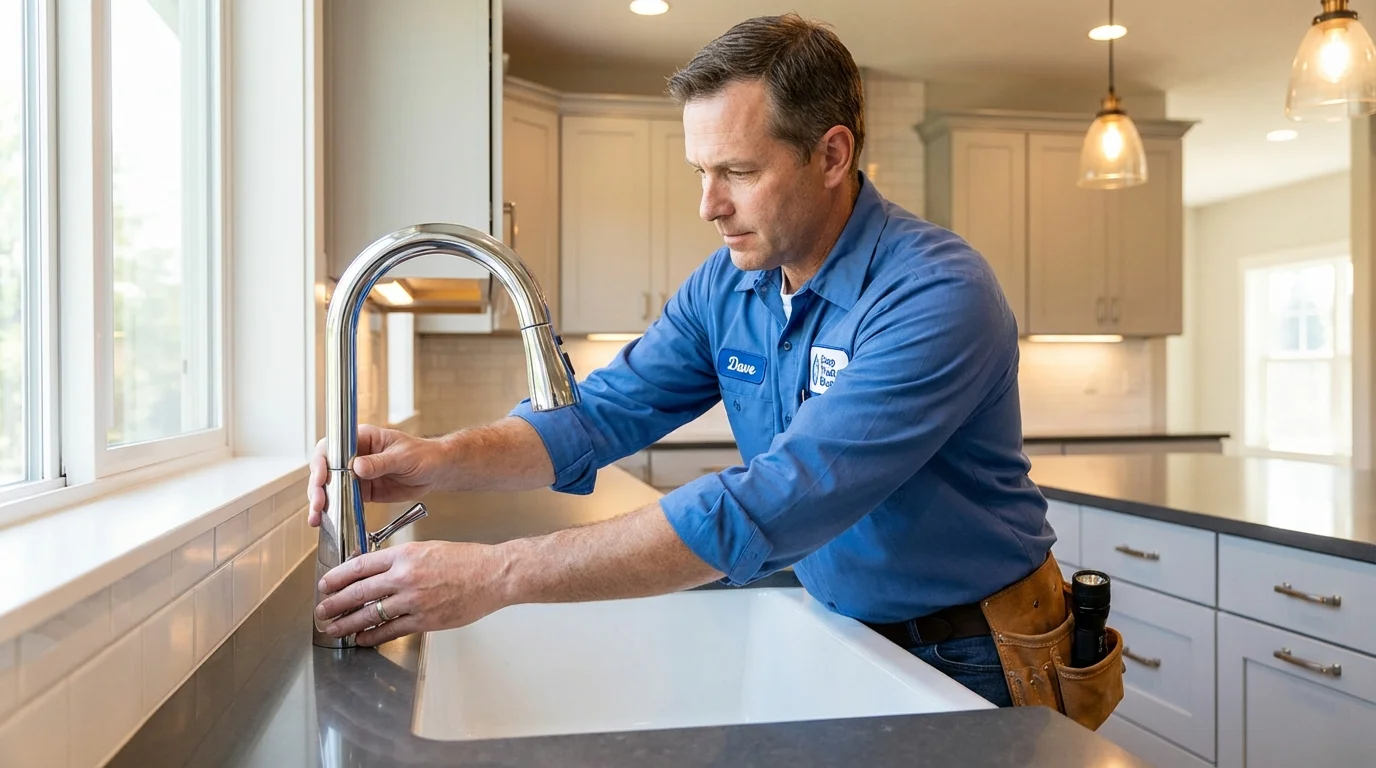 Kitchen faucet installation by Johns Plumbing LLC in Goldsboro